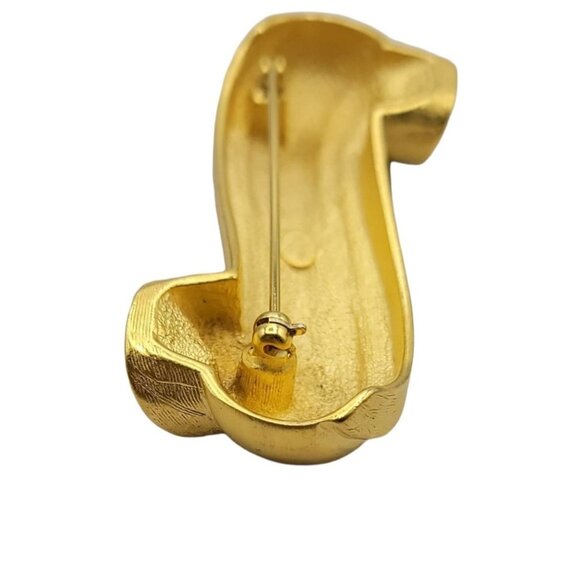 Givenchy Matte Goldtone Scroll Ribbon Chunky Brooch - Picture 3 of 6